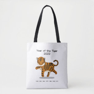 Tote Bag Année du Tigre 2022 Cute Zodiac Animal Keepsaké