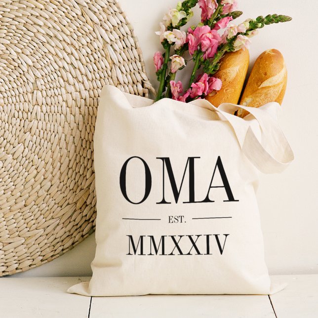 Tote Bag Année Numérique Romaine Oma Établie (Créateur téléchargé)