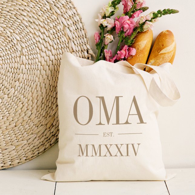 Tote Bag Année Numérique Romaine Oma Établie (Créateur téléchargé)