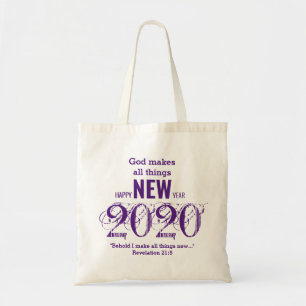 Tote Bag Année personnalisée 2020 DIEU FAIT TOUTES CHOSES N