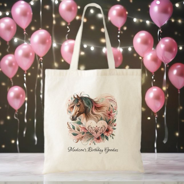 Tote Bag Anniversaire de la fille du cheval (Enjoy this fun birthday design!)