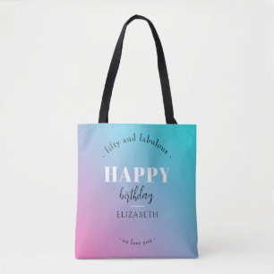 Tote Bag Anniversaire Design minimaliste aux couleurs paste