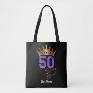 Tote Bag Anniversaire Reine 50 pour 50e anniversaire couron