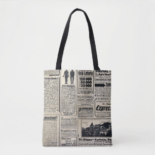 Tote Bag Annonces de journaux allemands antiques 1917