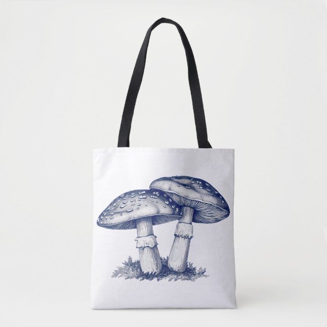 Tote Bag Antique of mushroom drawing (Devant)