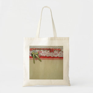 Tote Bag Antique Rose dentelle Rustique Rouge Victorien Bur
