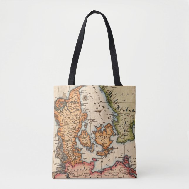 Tote Bag Antique vieille carte inspirée (10) (Devant)