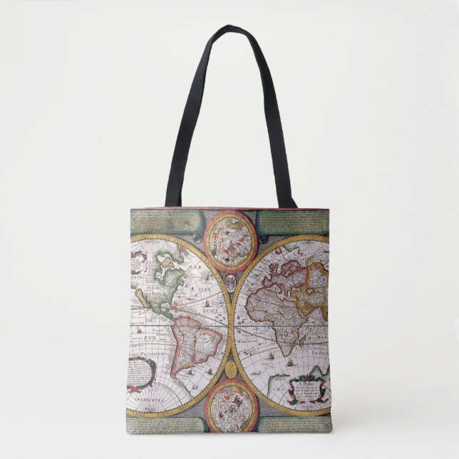 Tote Bag Antique vieille carte inspirée (12) (Devant)