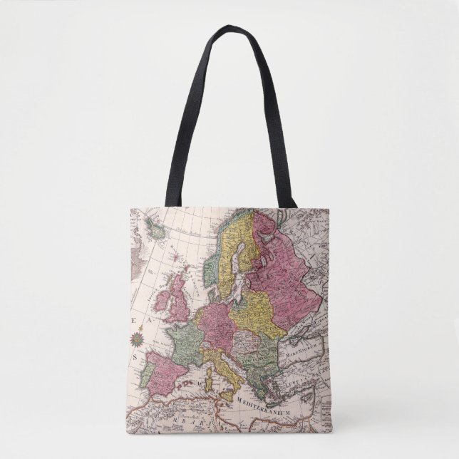 Tote Bag Antique vieille carte inspirée (9) (Devant)