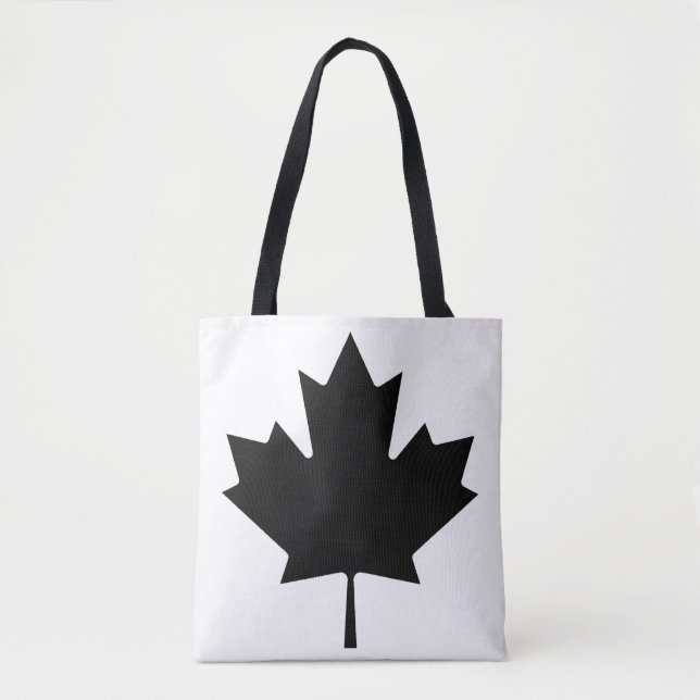 Tote Bag (AOP) Fourre-tout à épaules - Feuille d'érable noi (Devant)