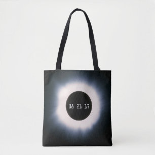 Tote Bag Août 2017 Total Solar Eclipse in Black and White