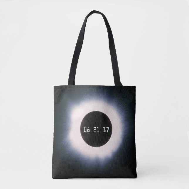 Tote Bag Août 2017 Total Solar Eclipse in Black and White (Devant)