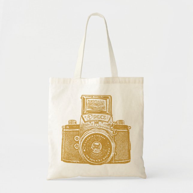 Tote Bag Appareil-photo Allemand de l'Est - brun de caramel (Devant)