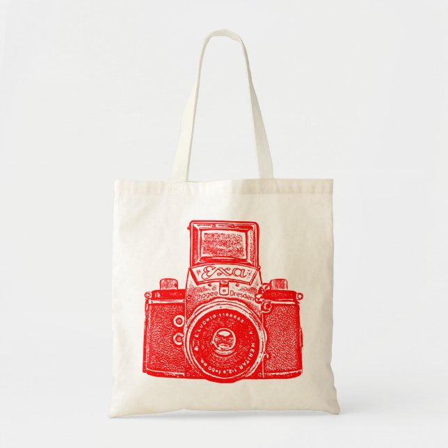 Tote Bag Appareil-photo Allemand de l'Est - rouge (Devant)