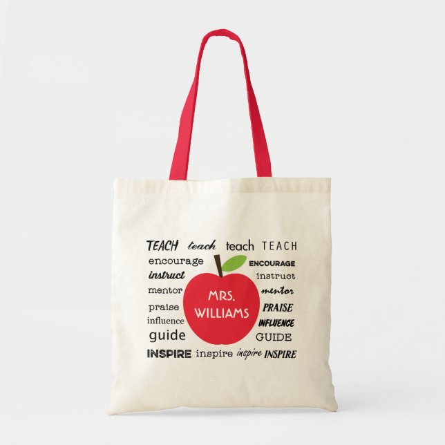 Tote Bag Apple et les mots du professeur de l'inspiration (Devant)