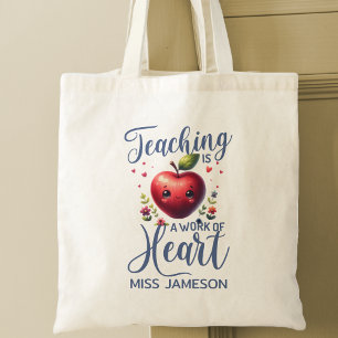 Tote Bag Apple Heart Teachers Appréciation Cadeau