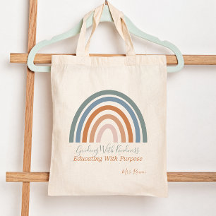 Tote Bag Appréciation de l'enseignant moderne Rainbow Inspi