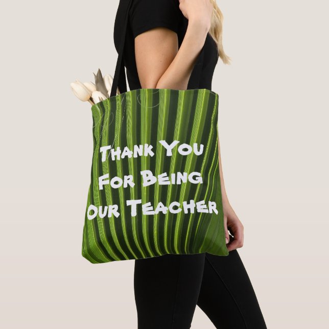 Tote Bag Appréciation de l'enseignant Palm Leaf Merci photo (De près)
