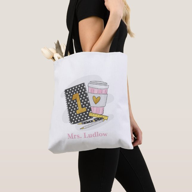 Tote Bag Appréciation personnalisée de l'enseignant de prem (De près)
