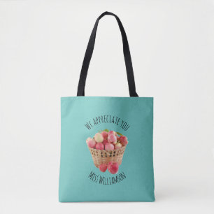 Tote Bag APPRÉCIATION PERSONNALISÉE ENSEIGNANT Pommes TURQU