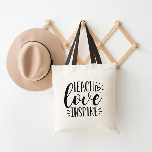 Tote Bag Apprendre, Amour, Inspirer Enseignant