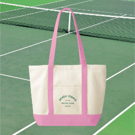 Tote Bag Après Tennis Social Club Green Crest Poignée Rose 