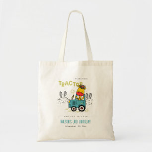 Tote Bag Aqua Giraffe Bleue Dans Ferme Tracteur Garçons Ann