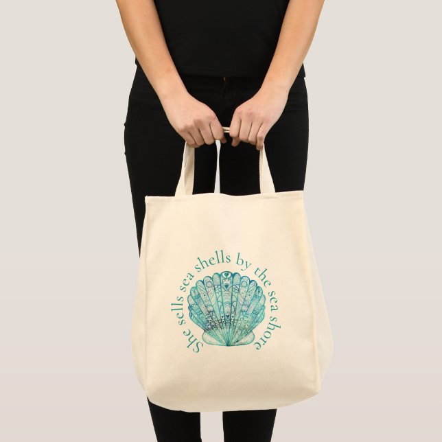 Tote Bag Aqua Sea Shell (Devant (produit))