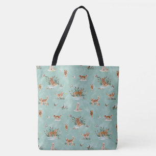 TOTE BAG AQUA TOILE RETRIEVER DORE
