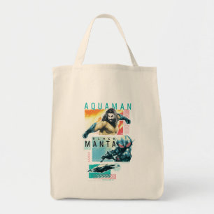 Tote Bag Aquaman Aquaman moderniste et graphique noir de