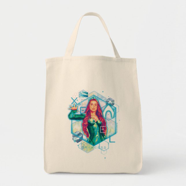 Tote Bag Aquaman | Xebel Princess Mera Hexagonal (Devant)
