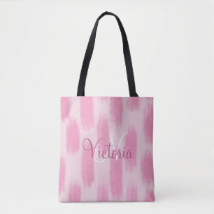 Tote Bag Aquarelle Abstraite Rose Personnalisée Moderne Ten