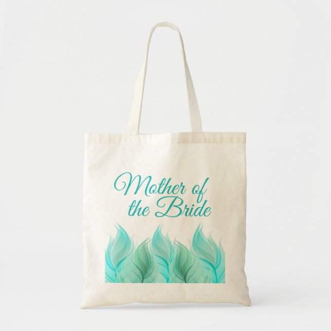 Tote Bag Aquarelle Aqua Feathers Mère de la mariée (Devant)