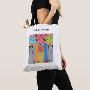 Tote Bag Aquarelle Art Africain, Awesome Amis Coloré