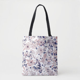 Tote Bag Aquarelle Art Botanique Amour Eucalyptus Myrtille