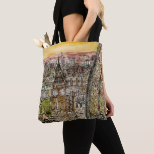 Tote Bag Aquarelle Big Ben des destinations et oeil de