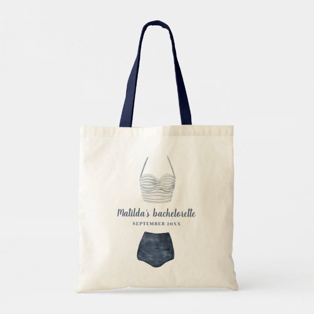 Tote Bag Aquarelle bikini mariage bachelorette faveur (Dos)