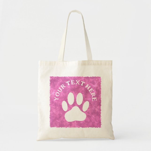 Tote Bag Aquarelle blanche couleur rose du texte personnali (Devant)