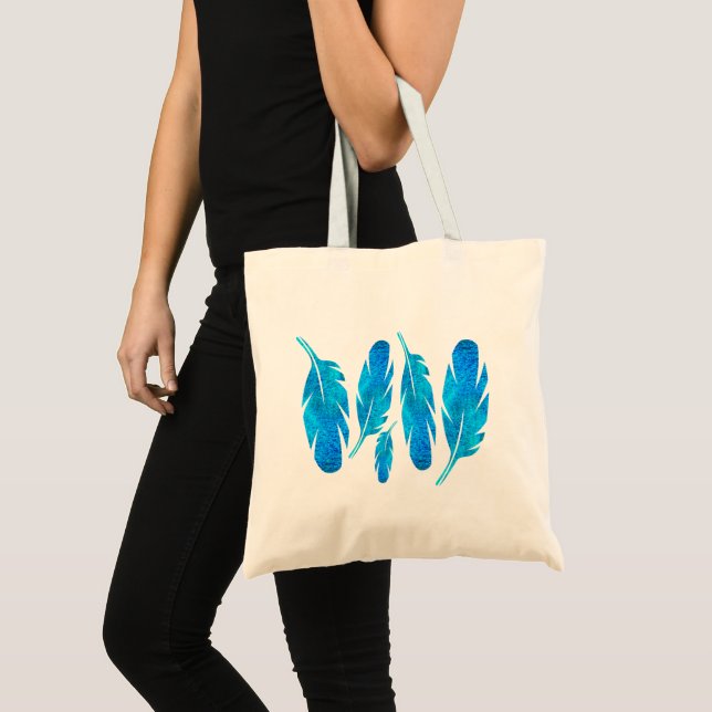 Tote Bag Aquarelle bleu (Devant (produit))