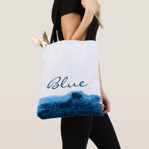 Tote Bag Aquarelle bleu marine foncé minimale