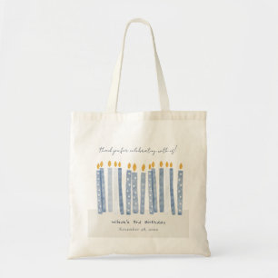 Tote Bag Aquarelle bleu pastel mignonne Bougies d'anniversa