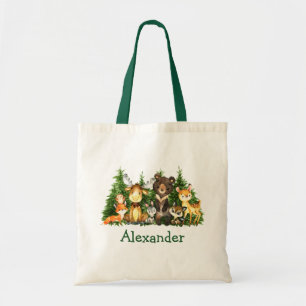 Tote Bag Aquarelle Bois Animaux Forêts Arbres
