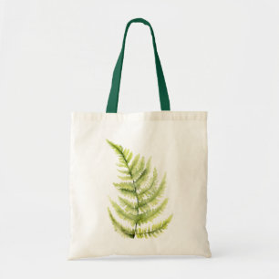 Tote Bag Aquarelle botanique de feuilles de fougère rustiqu