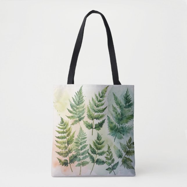 Tote Bag Aquarelle botanique Fern Fourre-tout (Devant)