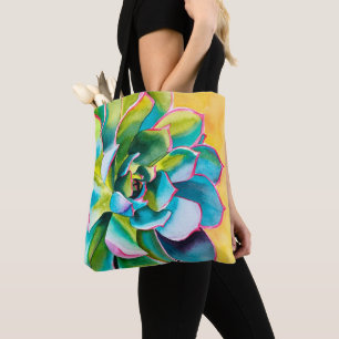 Tote Bag Aquarelle botanique succulent
