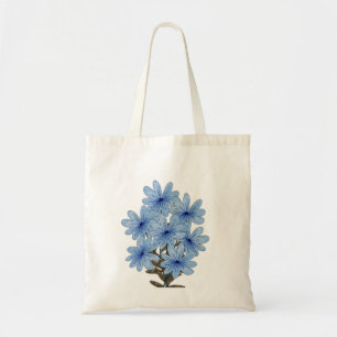 Tote Bag Aquarelle Bouquet de fleurs sauvages bleues