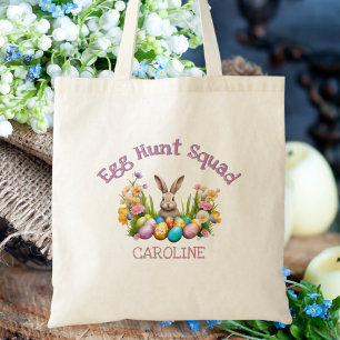 Tote Bag Aquarelle Chasse aux oeufs de lapin de Pâques Enfa