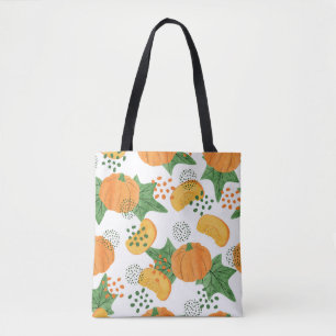 Tote Bag Aquarelle Citrouille Végétal : Orange sans fil