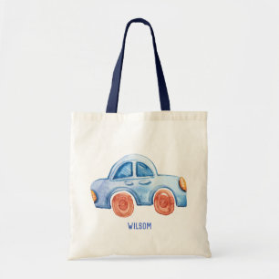 Tote Bag Aquarelle Cute Boy's Car