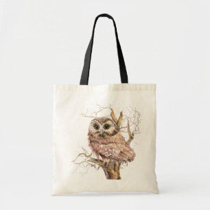 Tote Bag Aquarelle Cute Saw Whet Owen, Bird